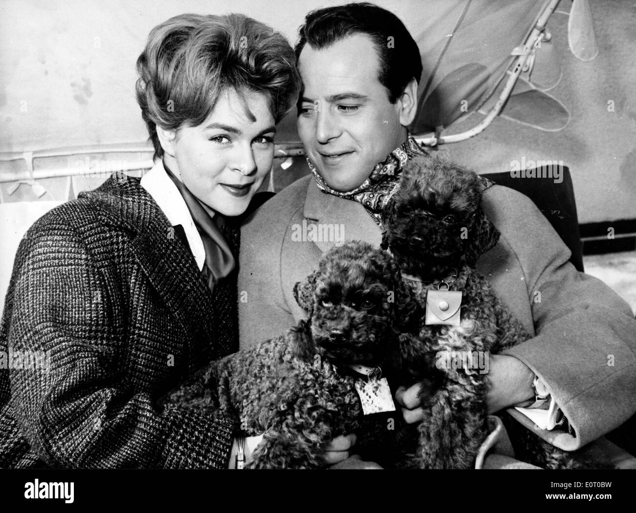 Actor Fred Bertelmann with actress Conny Froboess Stock Photo