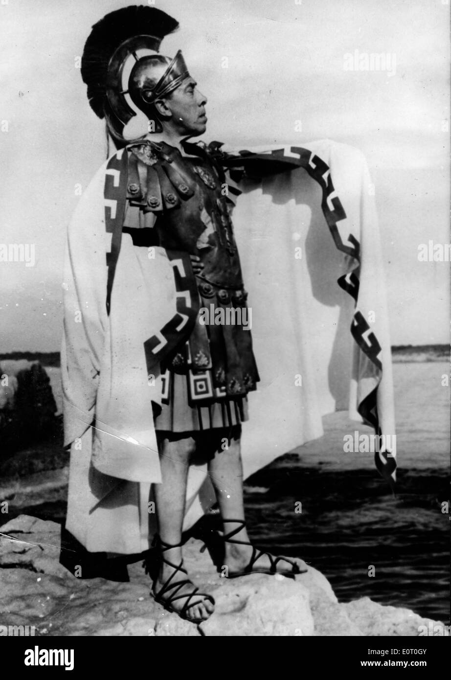 Actor Fernandel in a gladiator costume for a film Stock Photo