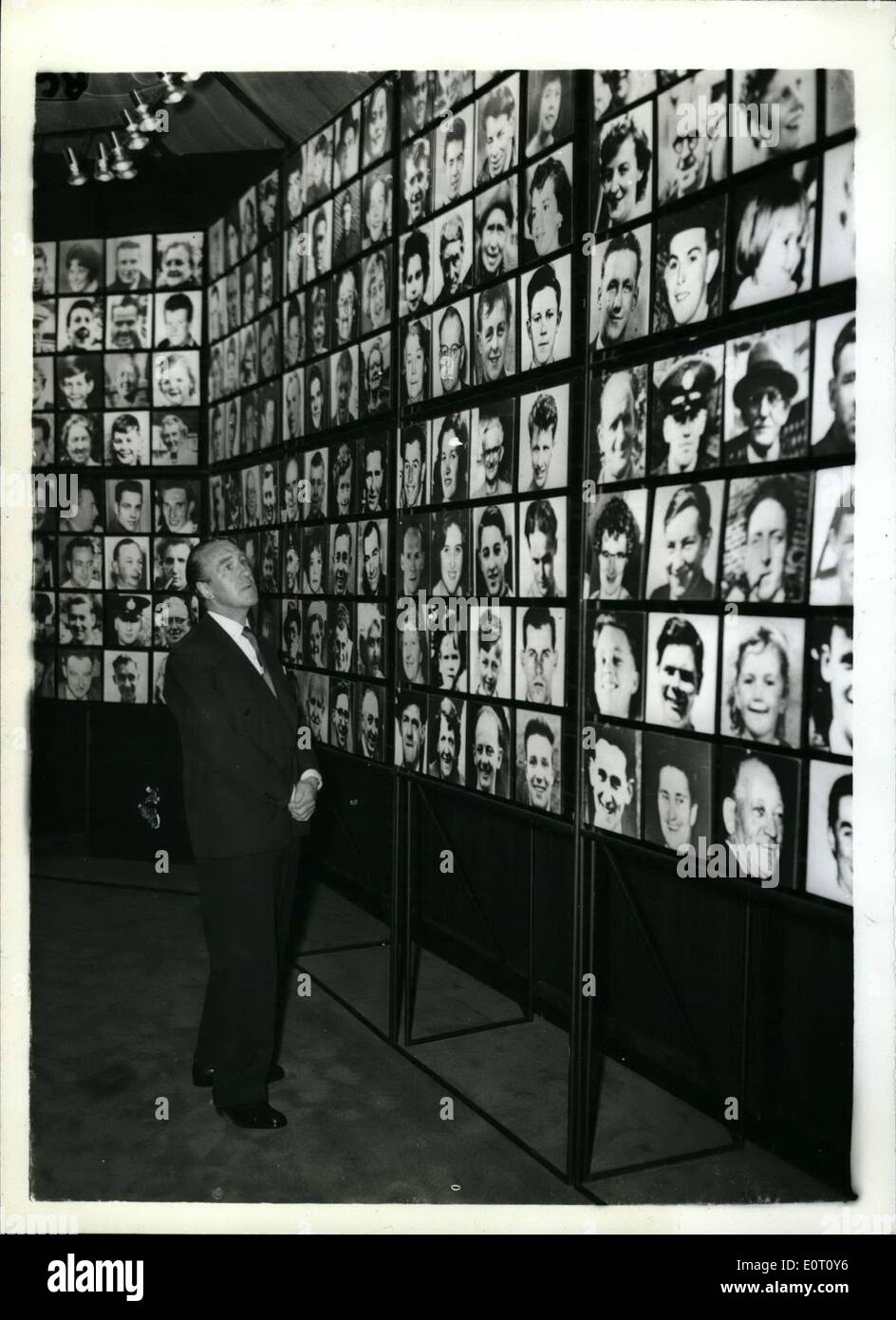 Jun. 06, 1960 - Minister Of Transport Opens Road Safety Exhibition; Mr. Ernest Marples the minister of Transport this morning opened the 'Battle of the Roads'' - Road Safety Exhibition - at the Royal British Artists' Galleries, Suffolk Street. Photo Shows Mr. Ernest Marples studies at a huge photograph of a road accident - one of the exhibit this morning. Stock Photo