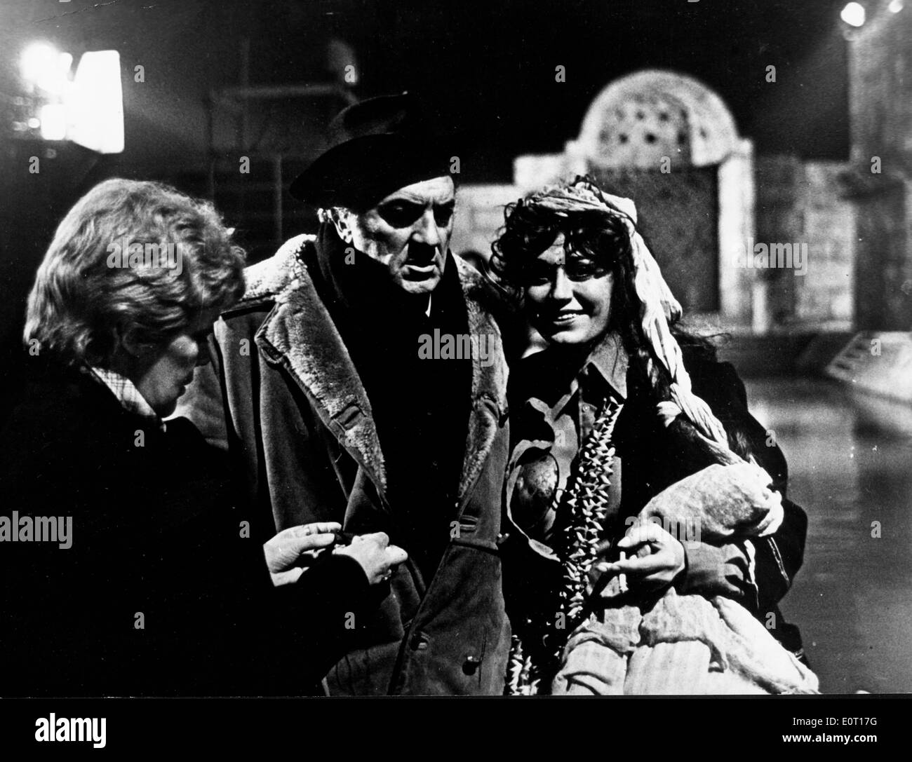 Filmmaker Federico Fellini on set of a film Stock Photo