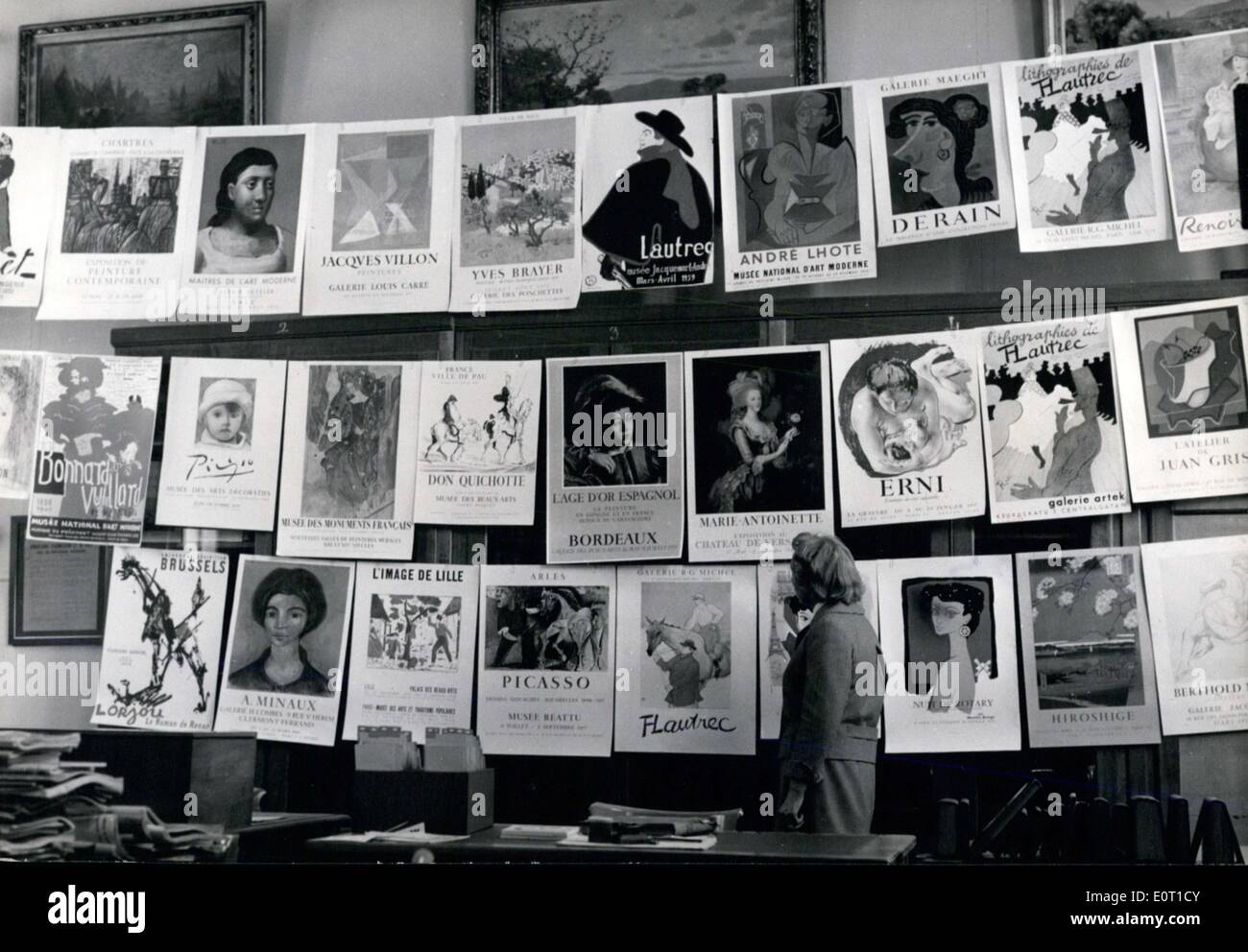 Jun. 15, 1960 - Posters from Last 300 Years Displayed at Graphic Arts Library APRESS.c Stock Photo