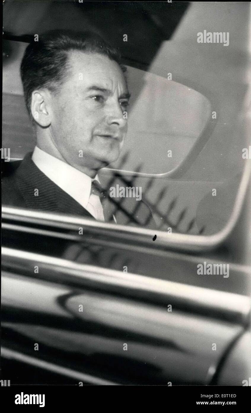 Jun. 26, 1960 - Conversations between the envoys of the G.P.R.A. and the French government continue. Picture: Mr. Moris, representative of the government, leaving the prefecture of Melun. Stock Photo
