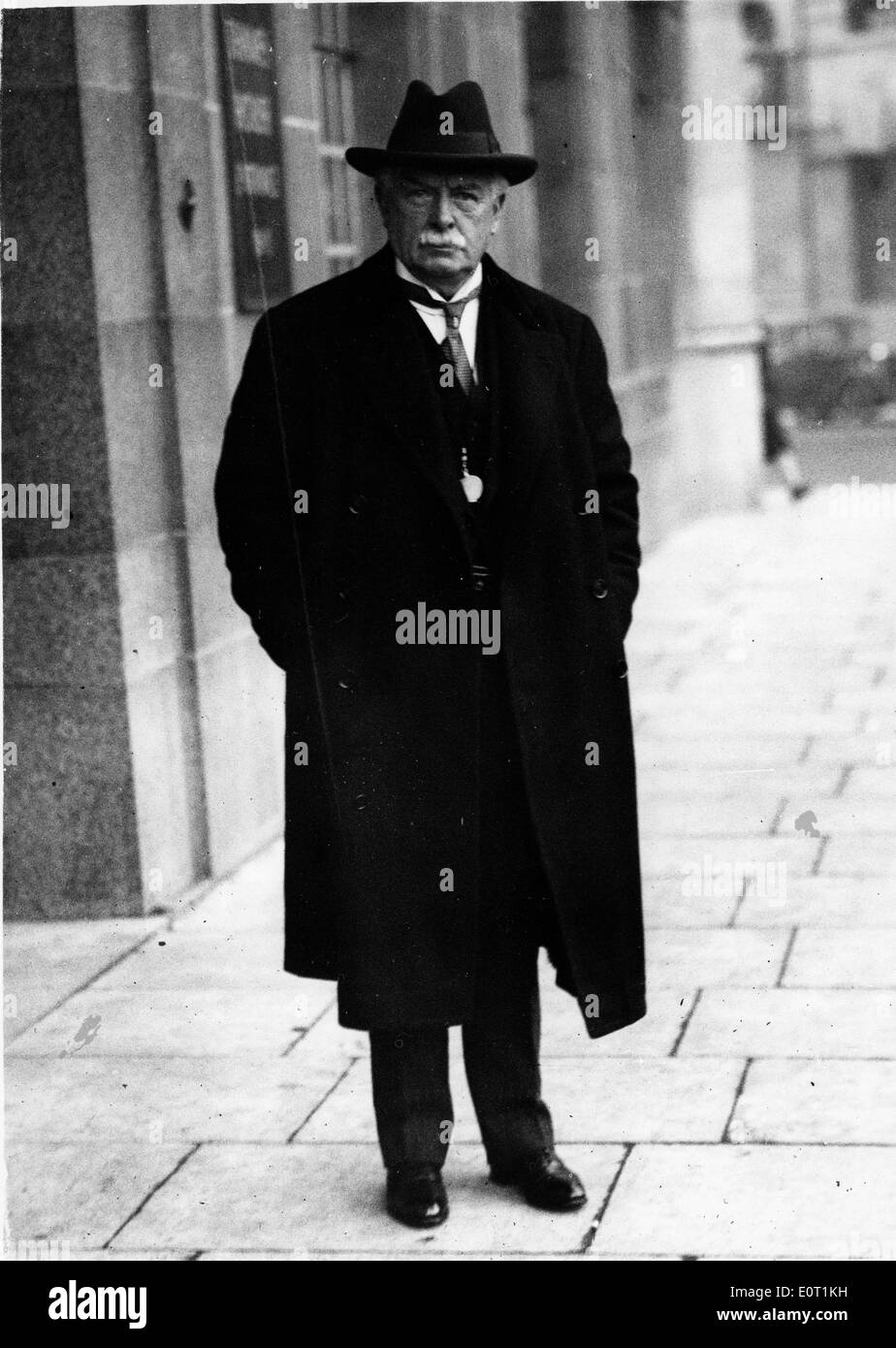 Prime Minister David Lloyd George on a walk Stock Photo