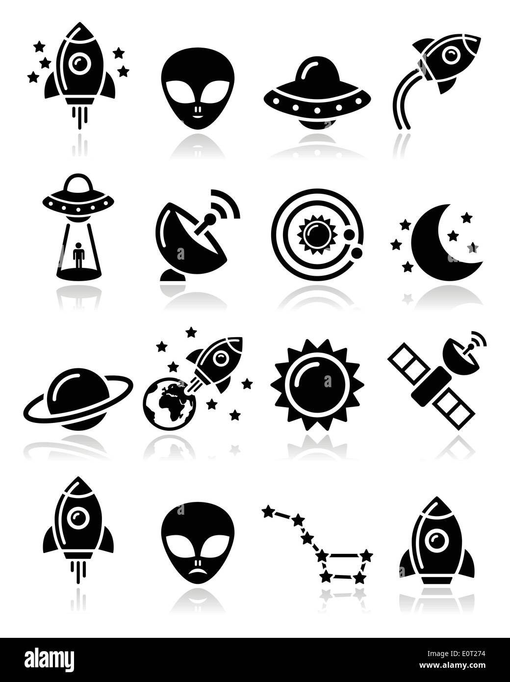 Space and UFO vector icons set Stock Vector Image & Art - Alamy