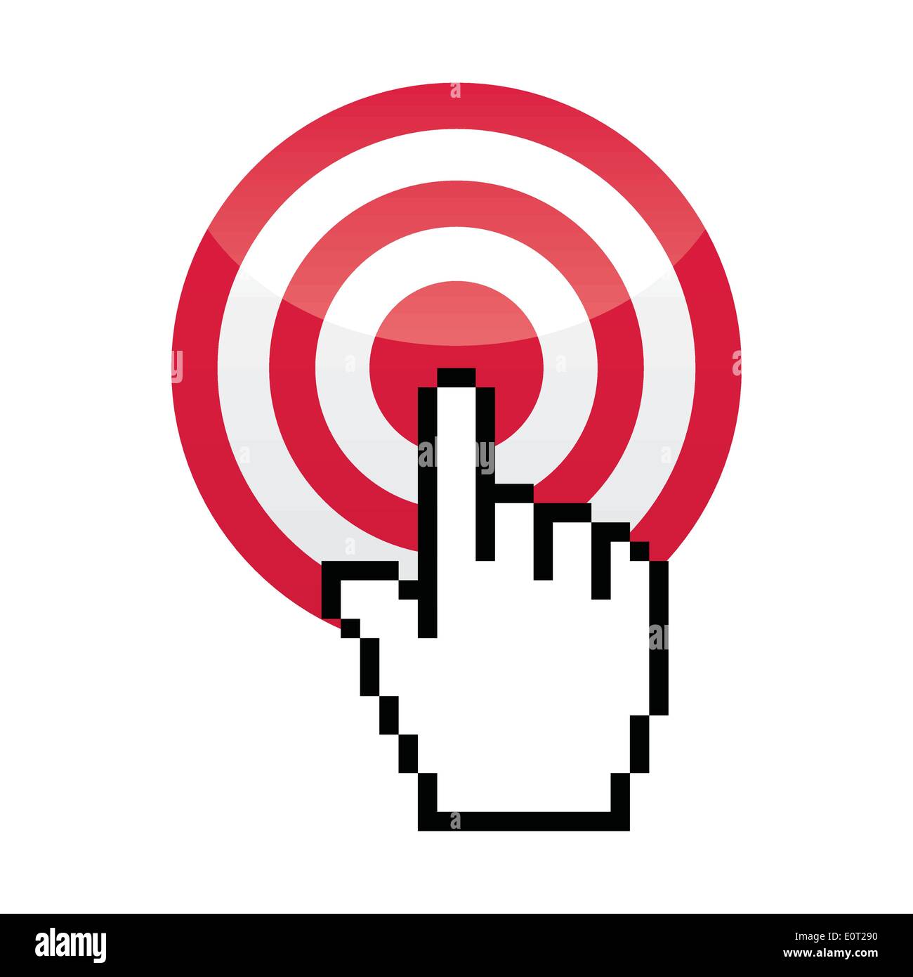 Target with cursor hand vector icon Stock Vector