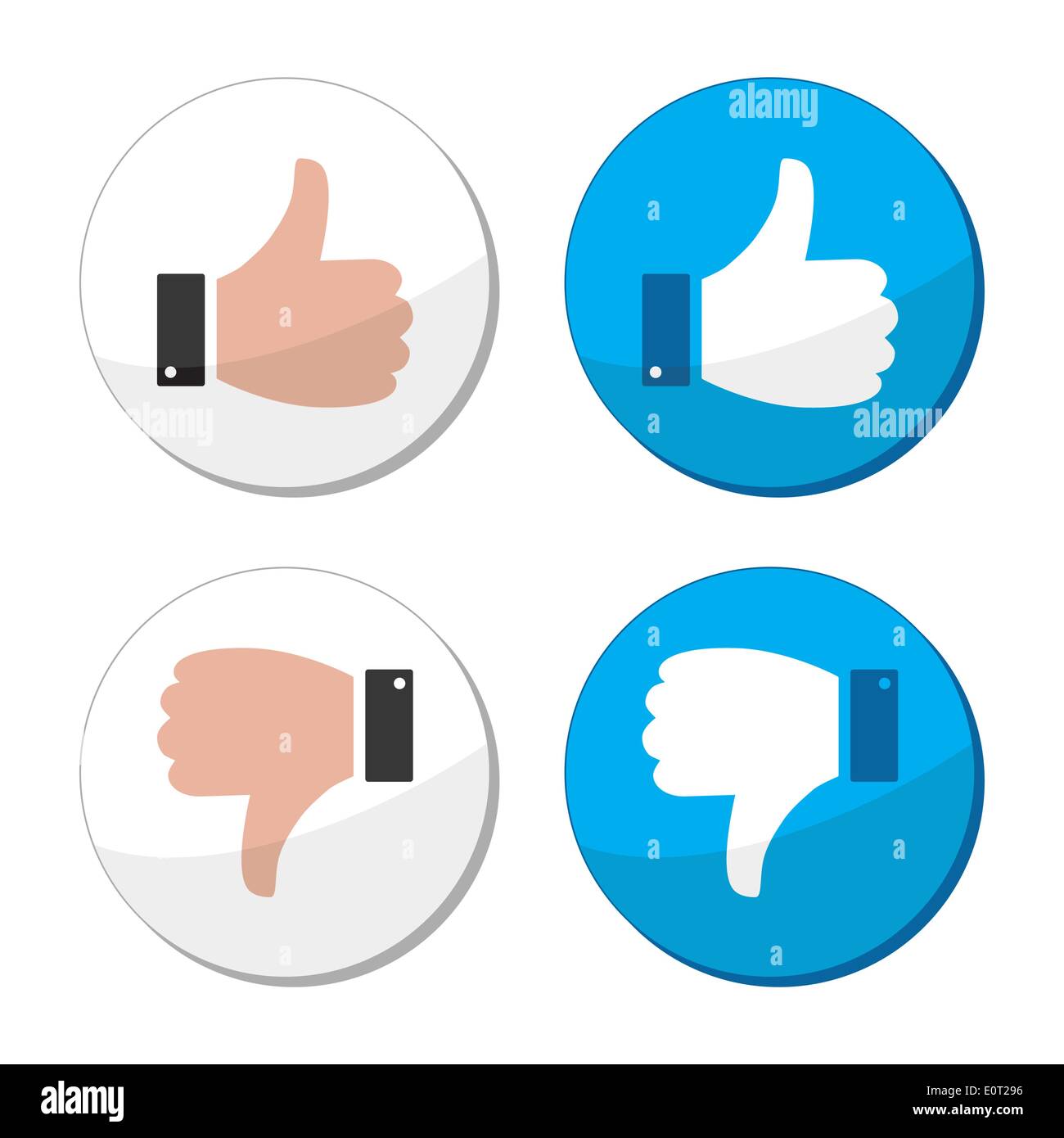 Thumb up and down like vector icon set Stock Vector