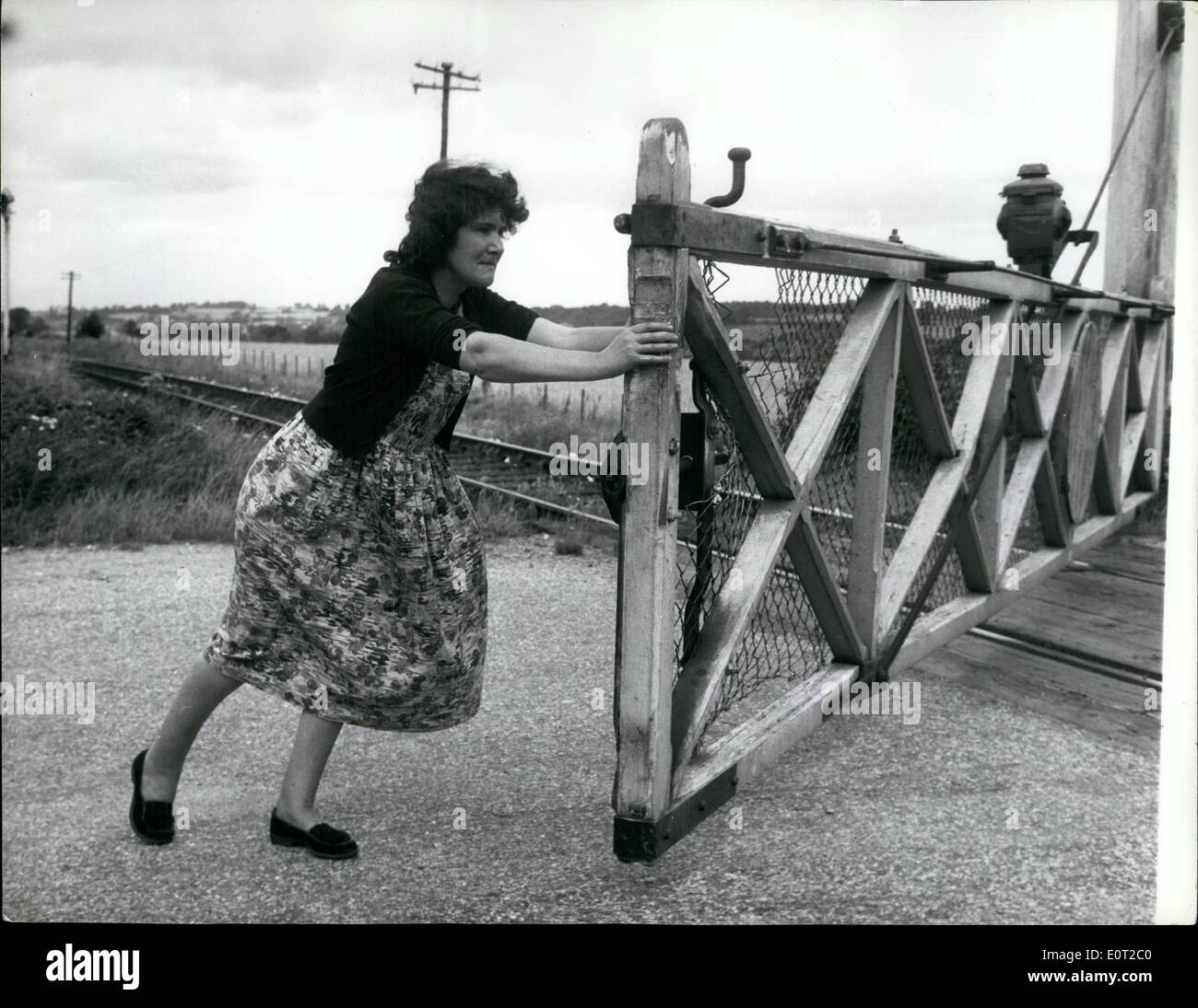 Jul. 07, 1960 - She has a 91 hour week job but British railways says its only a part time job: 36 year old mother of four, Mrs. Stock Photo