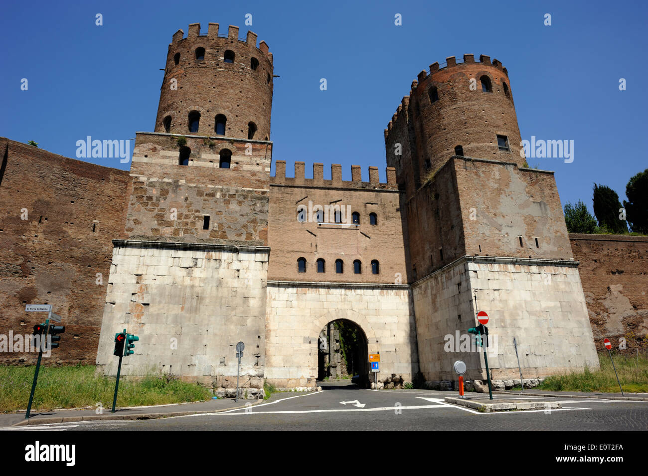 Italy, Rome, Aurelian Walls, Porta San Sebastiano Stock Photo