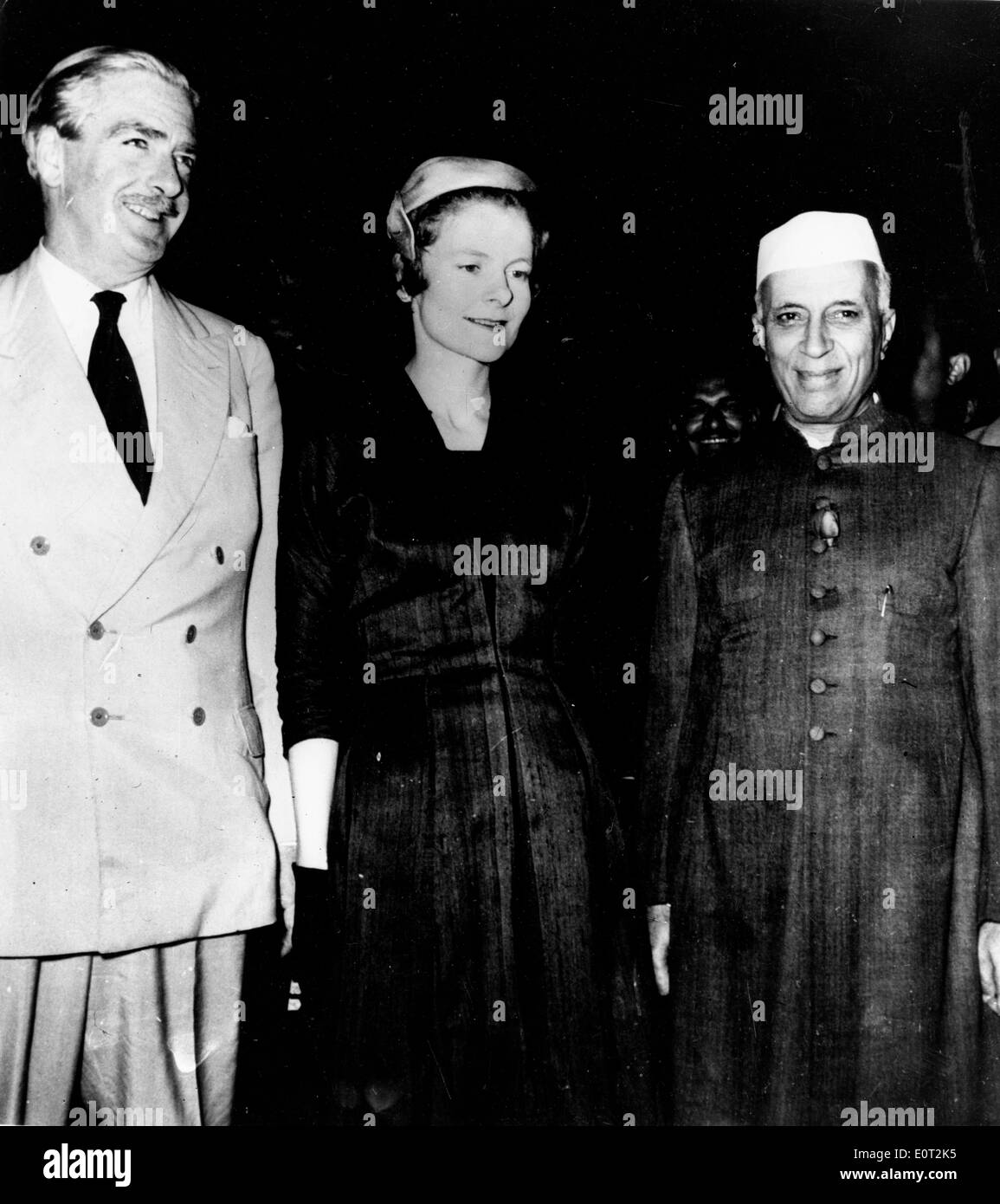 Prime Minister's Anthony Eden and Jawaharlal Nehru Stock Photo