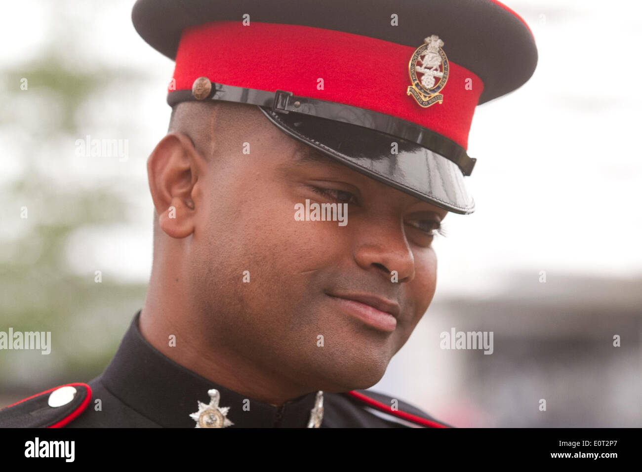 London UK. 19th May 2014. Sergeant Johnson Beharry winner of the Victoria Cross attends  the RHS Chelsea flower show on press day. The prestigious gardening show features hundreds of stands and gardening exhibits which is open to the general public on May 20th Credit:  amer ghazzal/Alamy Live News Stock Photo