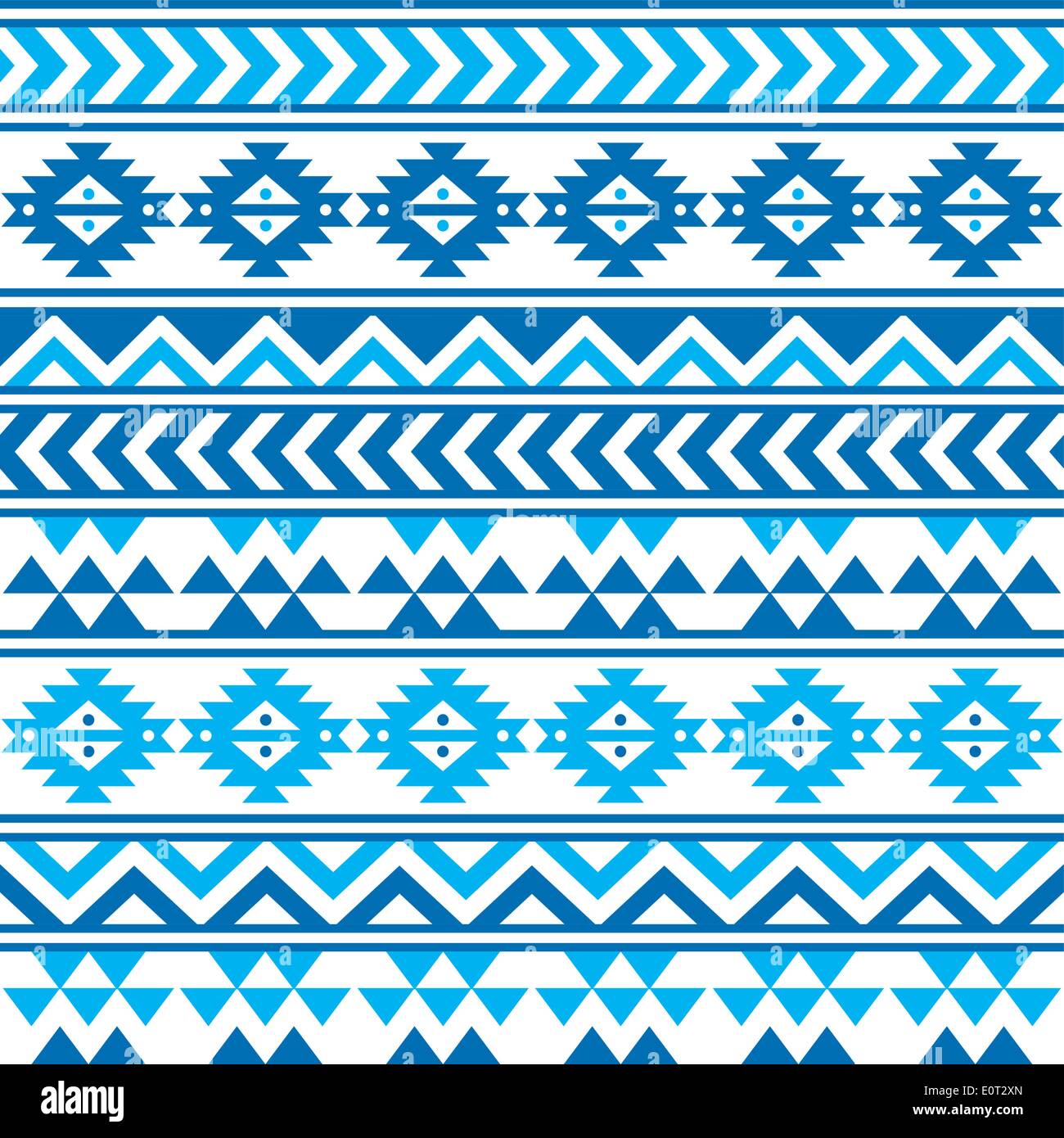Aztec tribal seamless blue and navy pattern Stock Vector Image & Art