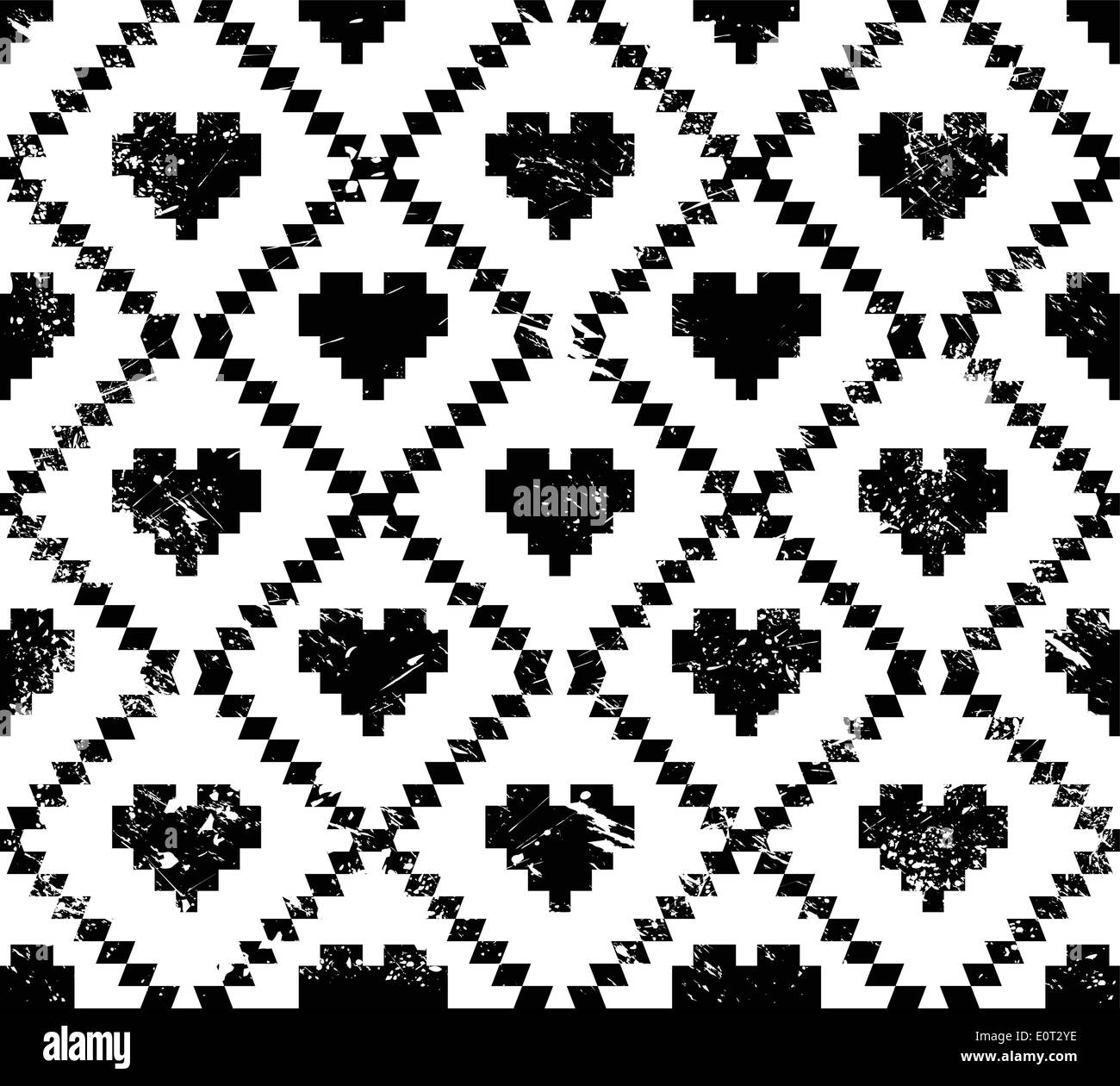 Aztec Pattern Heart Image Border hearts Black and White Stock Photos & Images - Alamy