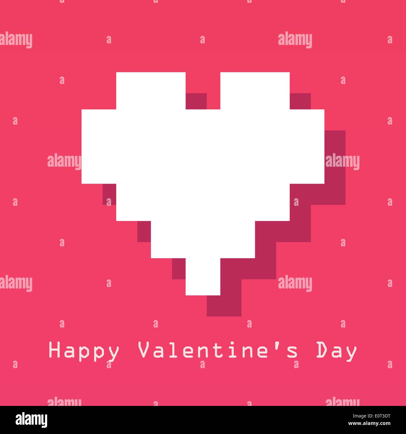 Happy Valentines Day card with heart on pink background Stock Vector ...