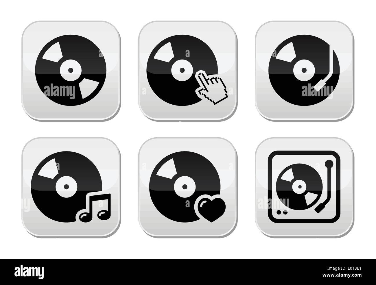 Vinyl record, dj vector buttons set Stock Vector Image & Art Alamy