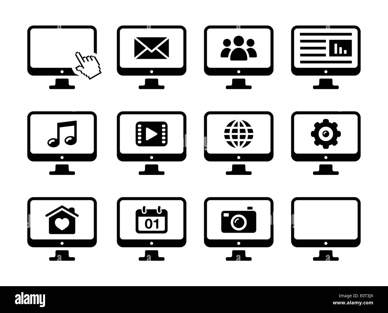 Computer icons Black and White Stock Photos & Images Alamy