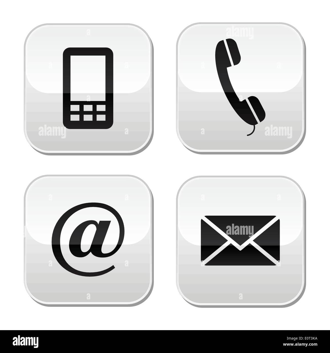 Contact web and internet icons set Stock Vector