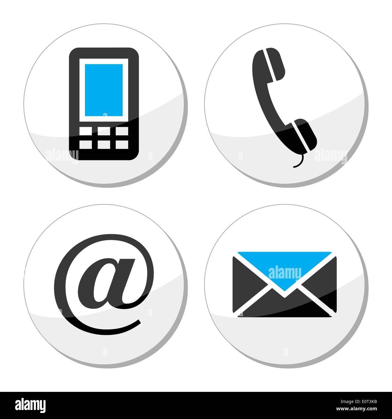 Contact web and internet vector icons set Stock Vector