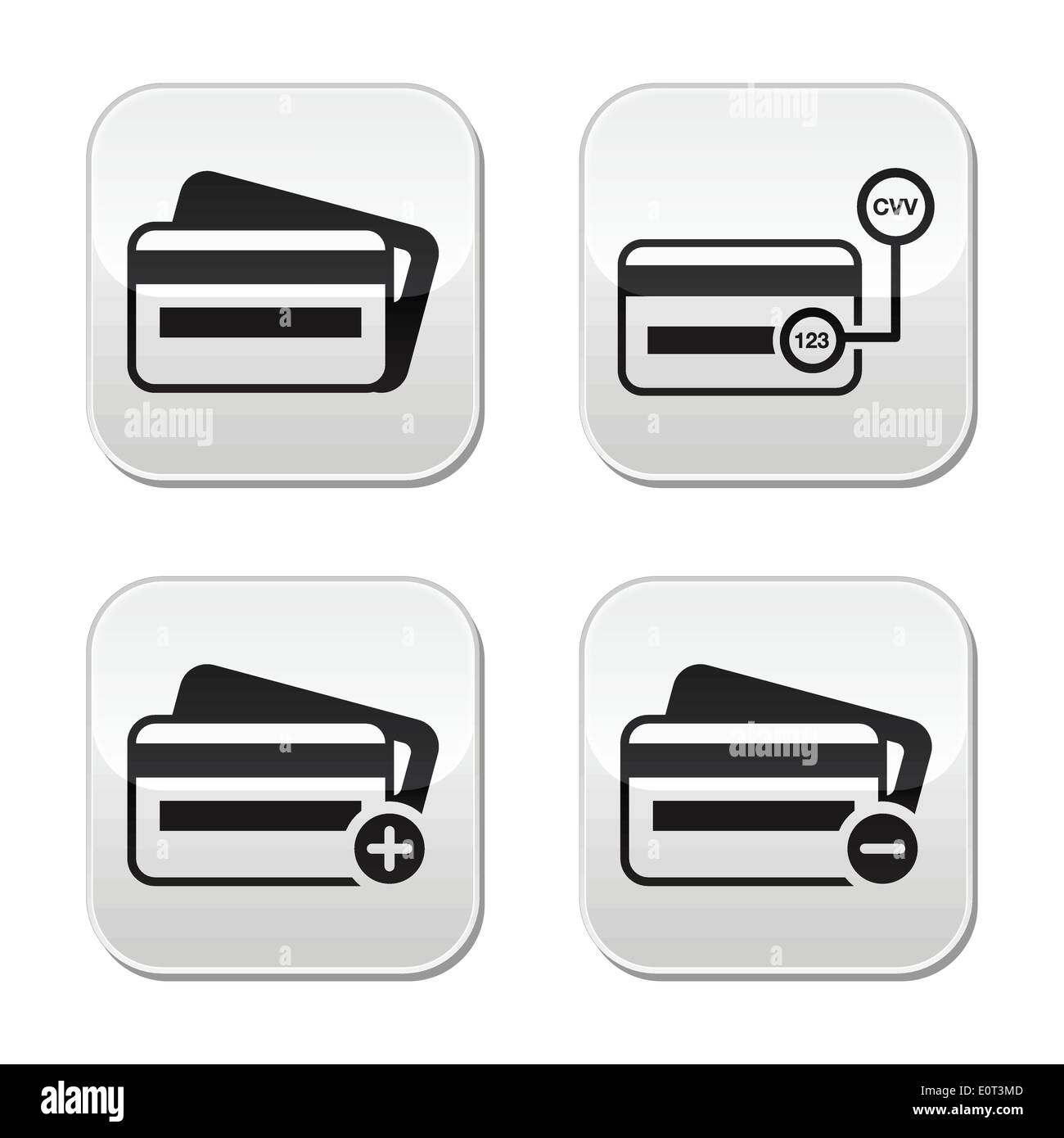 Credit Card, CVV code buttons set Stock Vector Image & Art - Alamy