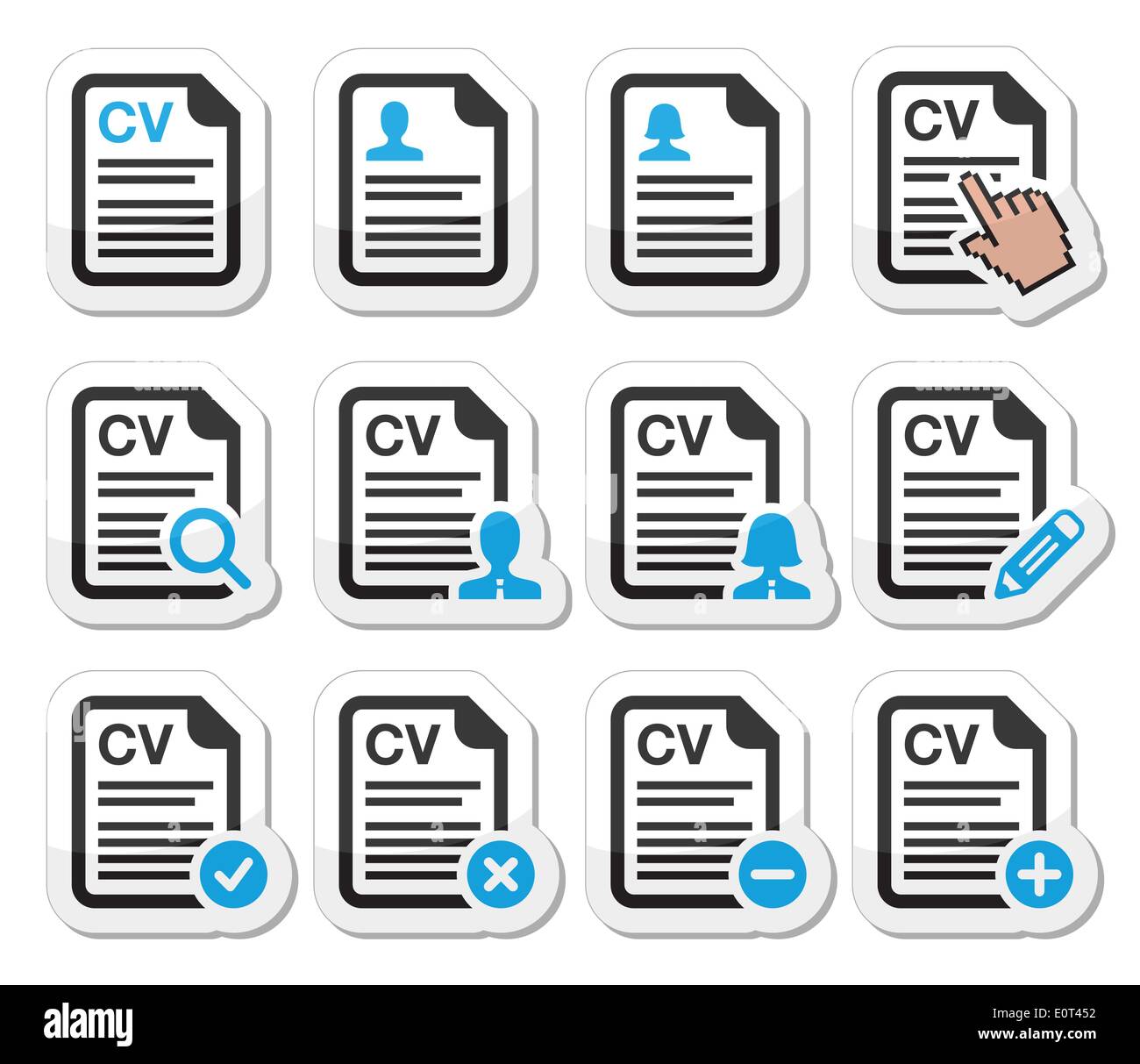 CV Curriculum vitae resume vector - Cv Curriculum Vitae Resume Vector Icons Set E0T452 