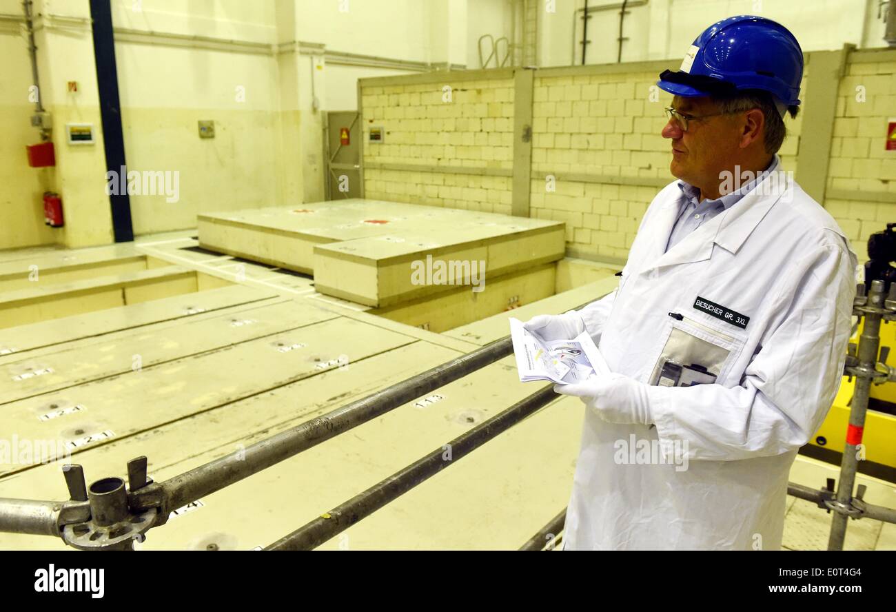 Plant manager Knut Frisch stands on the concrete covers of the caverns