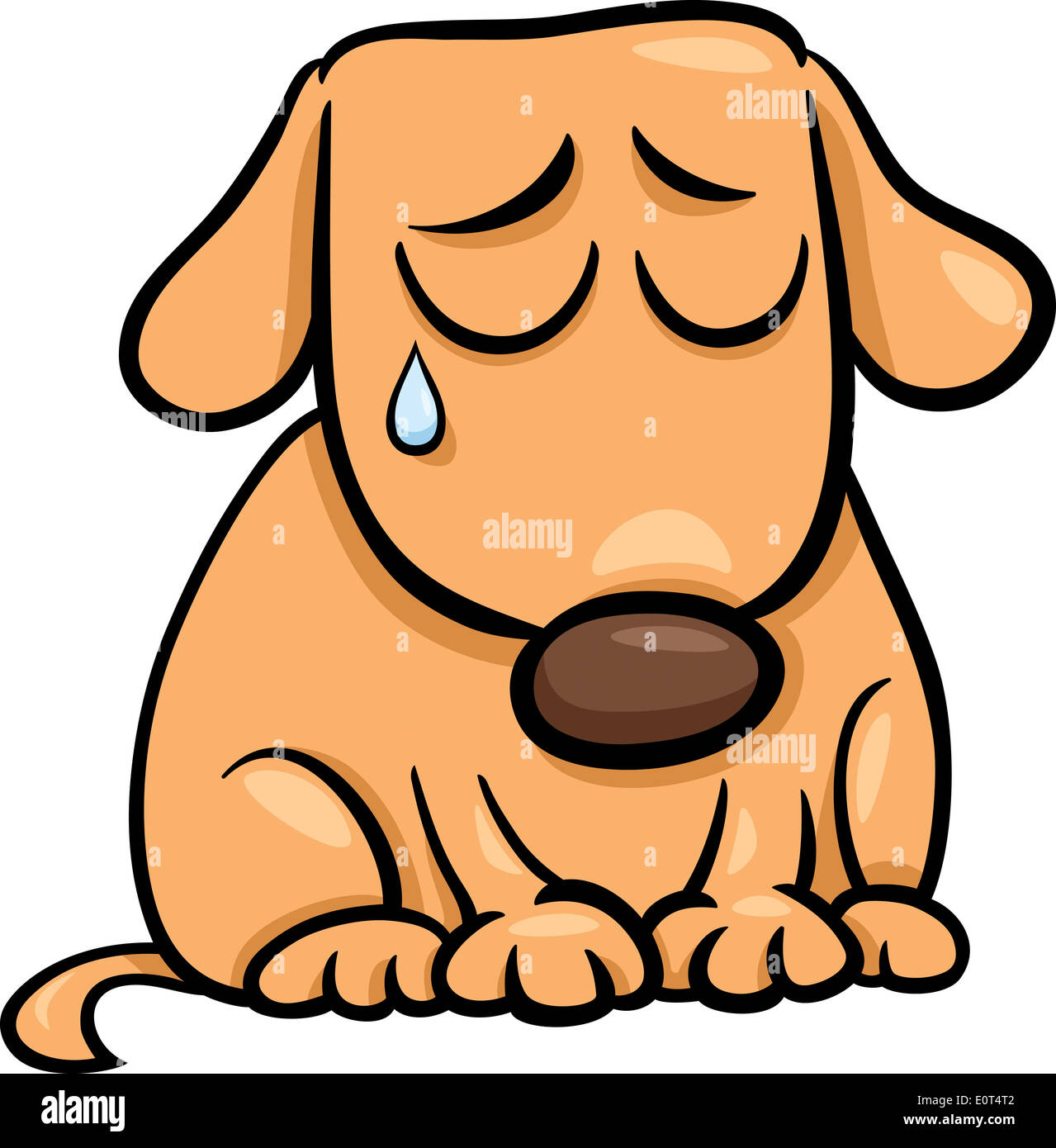 Cartoon Illustration of Cute Sad Dog or Puppy Stock Photo - Alamy