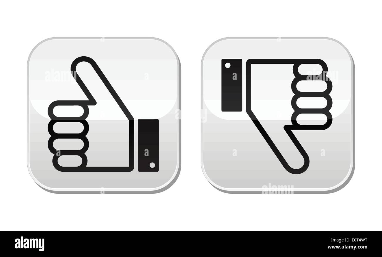 Thumb up and down buttons set - social media Stock Vector