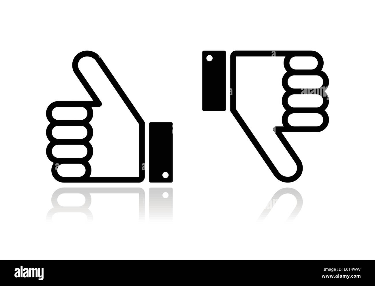 Thumb up and down black icon - social media Stock Vector