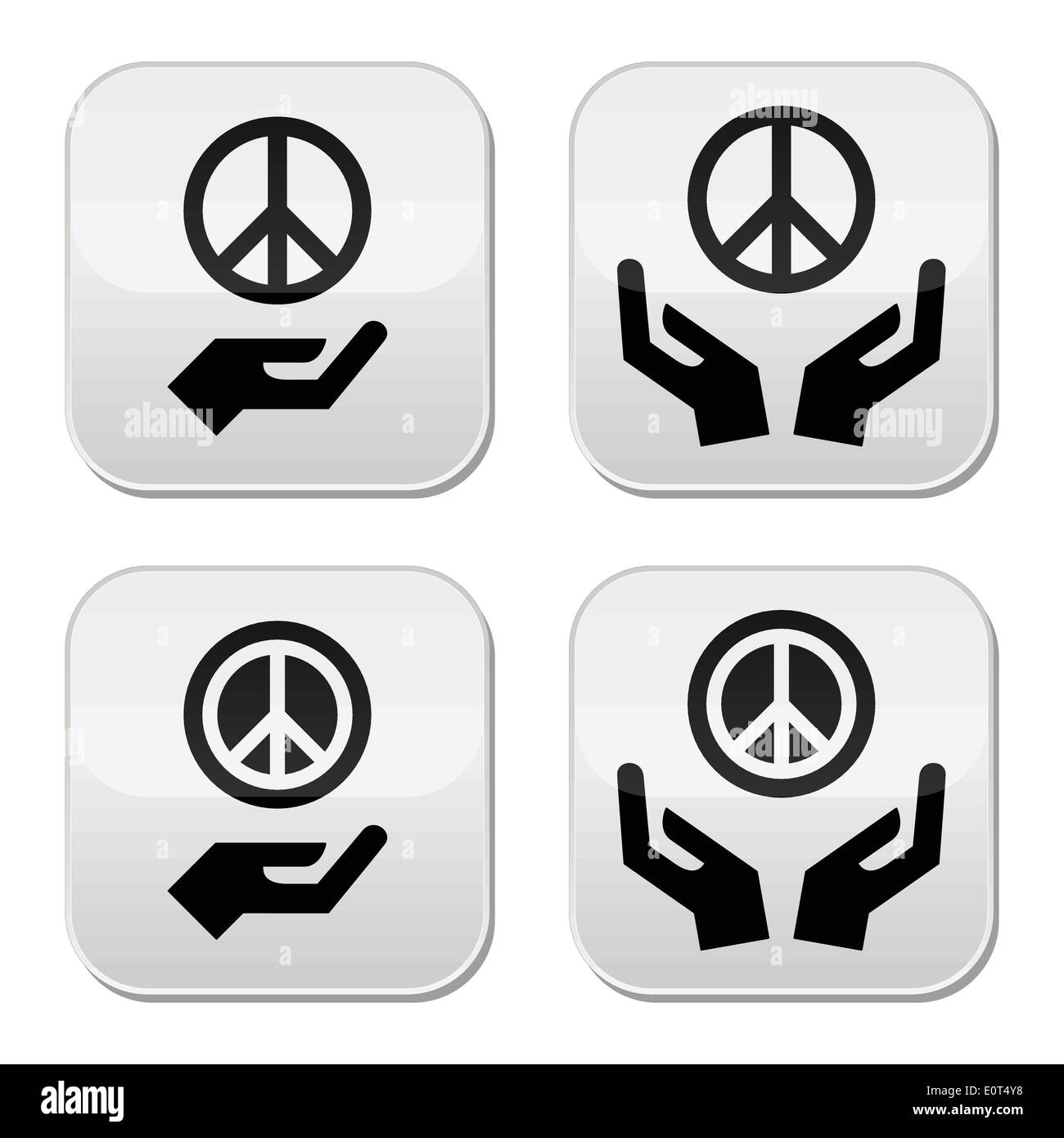 Peace sign with hands icons set Stock Vector