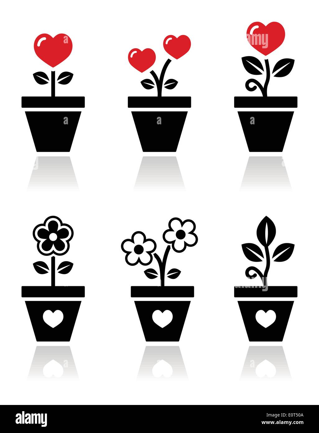 Heart In Flower Pot Vector Icons Set Stock Vector Image Art Alamy heart-in-flower-pot-vector-icons-set-stock-vector-image-art-alamy
