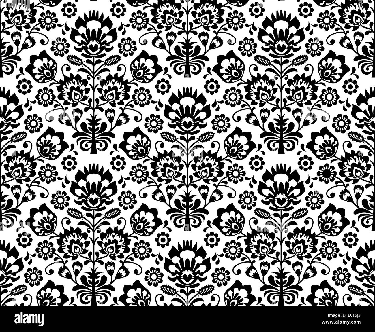 Black and white floral pattern hi-res stock photography and images - Alamy