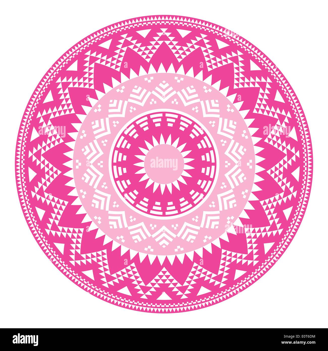 Tribal folk aztec geometric pink pattern in circle Stock Vector Image & Art  - Alamy