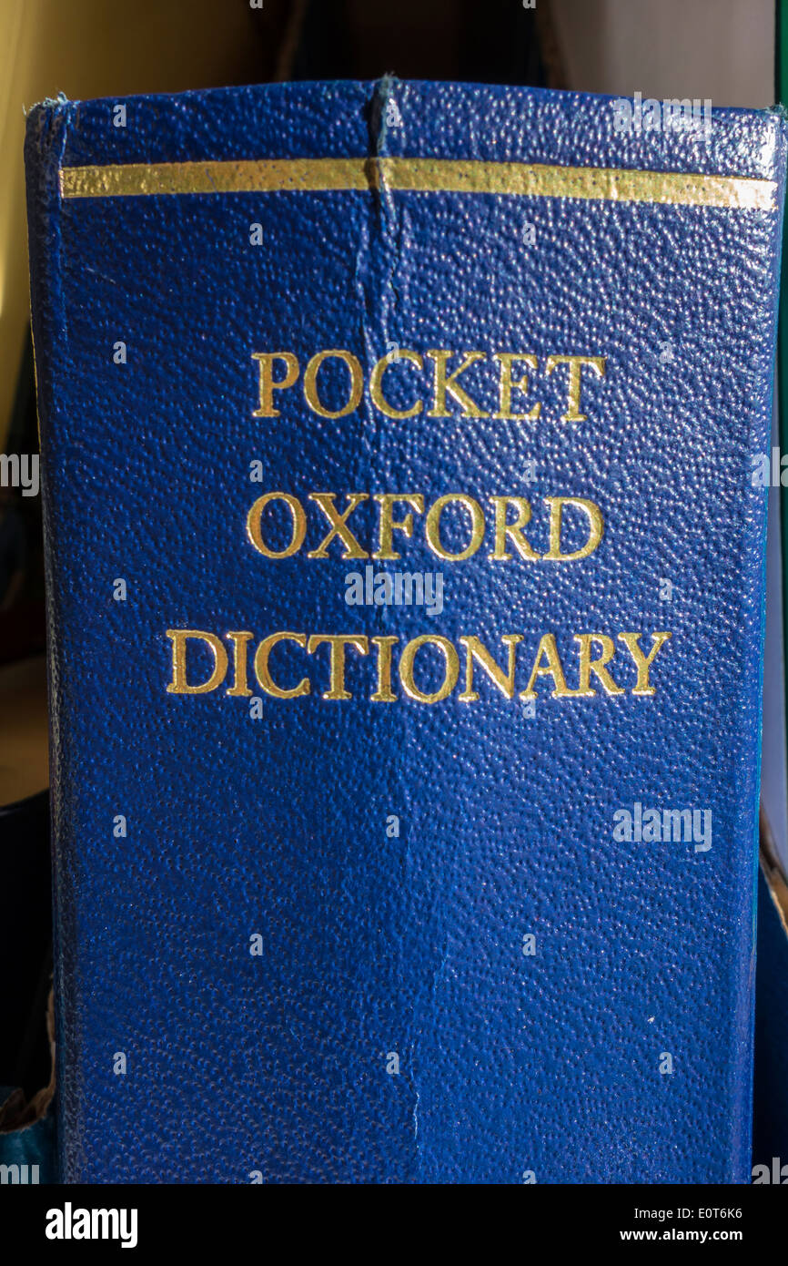 Spine title of Pocket Oxford Dictionary studio Stock Photo