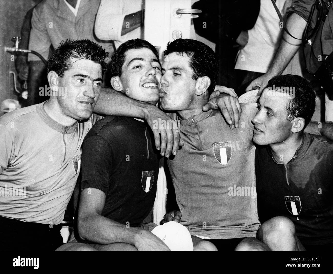 Italian cycling team celebrates Olympic win Stock Photo
