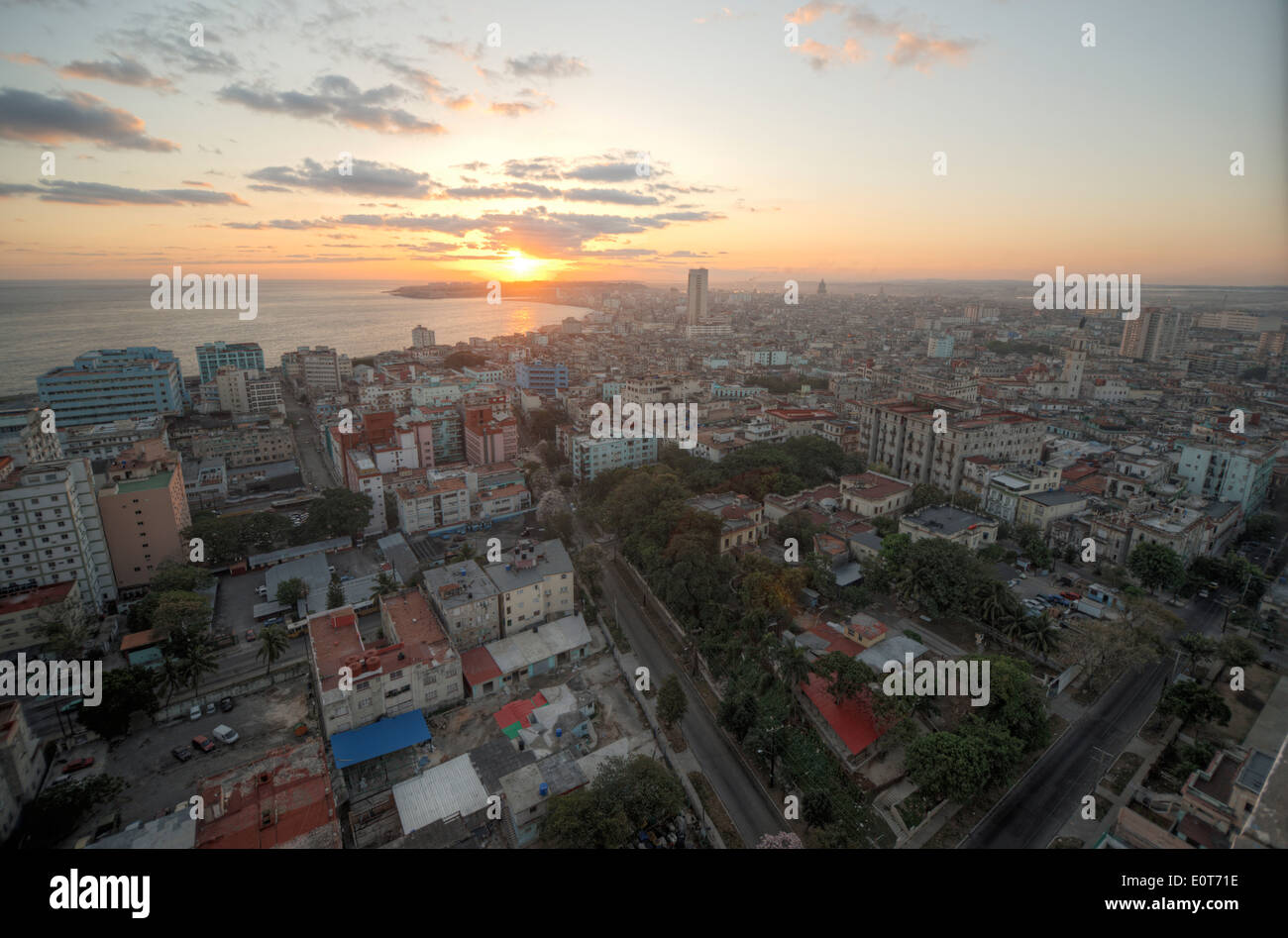 View of historic downtown of Havana, Cuba Stock Photo