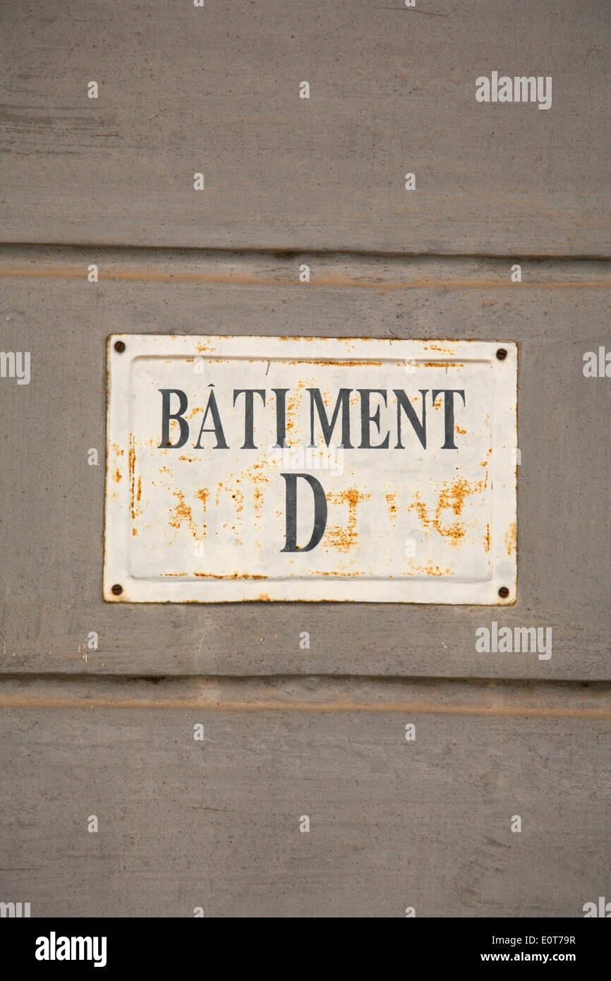 Original internal French colonial sign in Hoa Lo Prison Museum in Hanoi ...