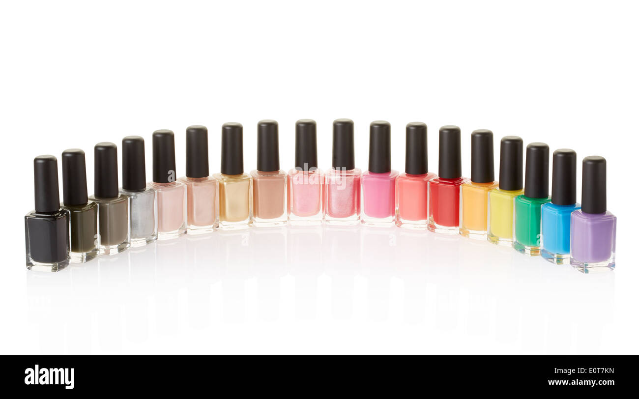 Nail polish bottles colorful collection Stock Photo Alamy