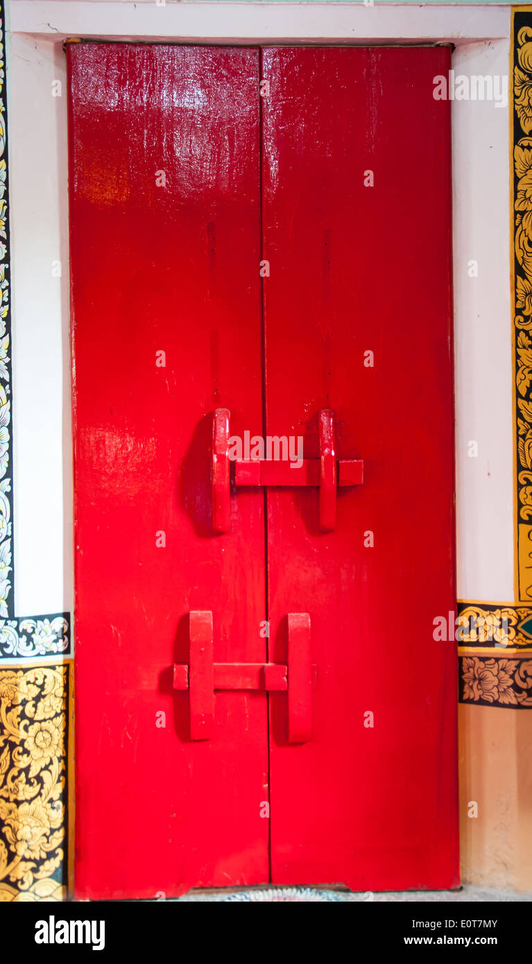 colorful of red door for place of work Stock Photo