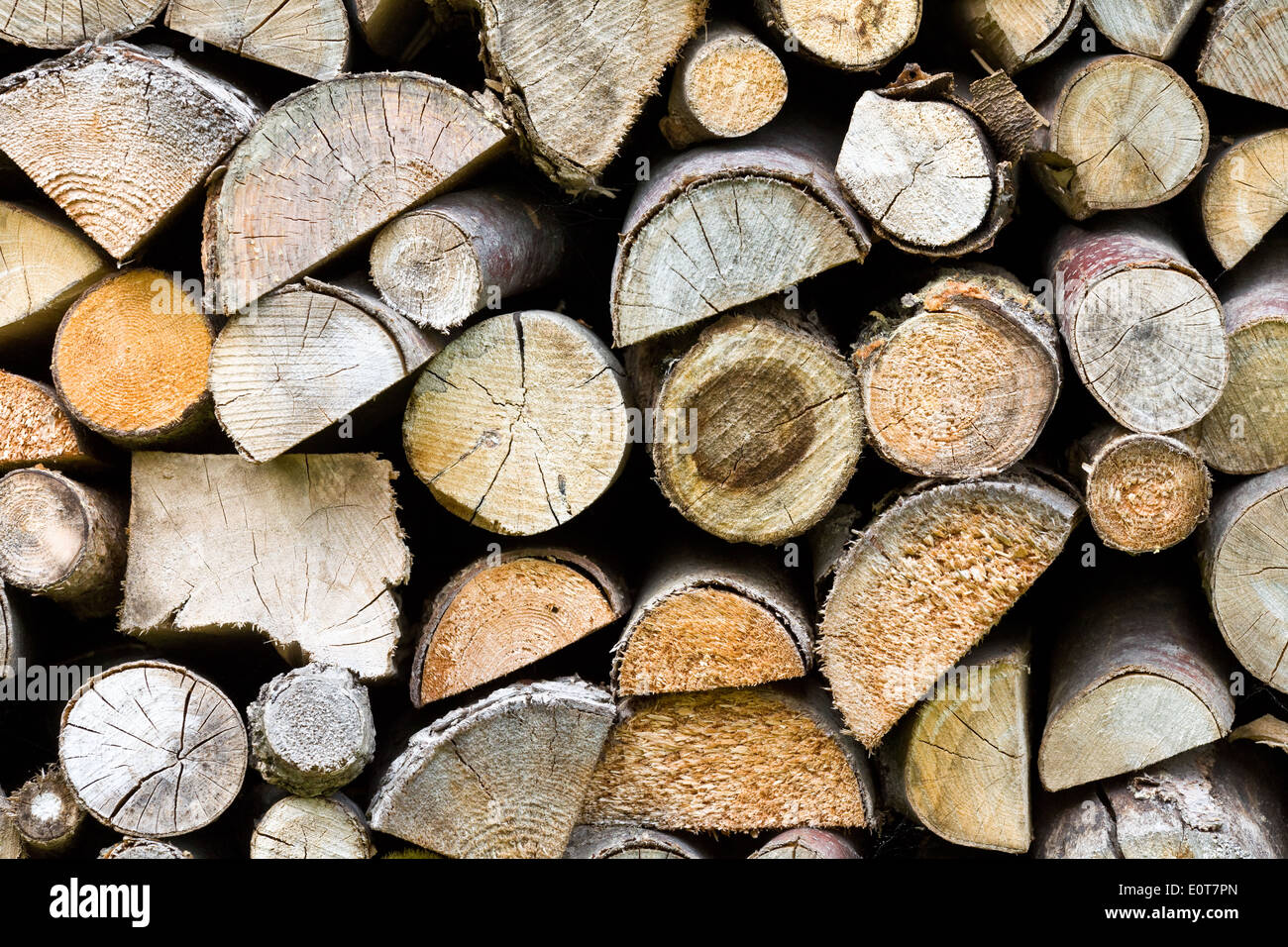 Brennholzstapel - firewood Stock Photo