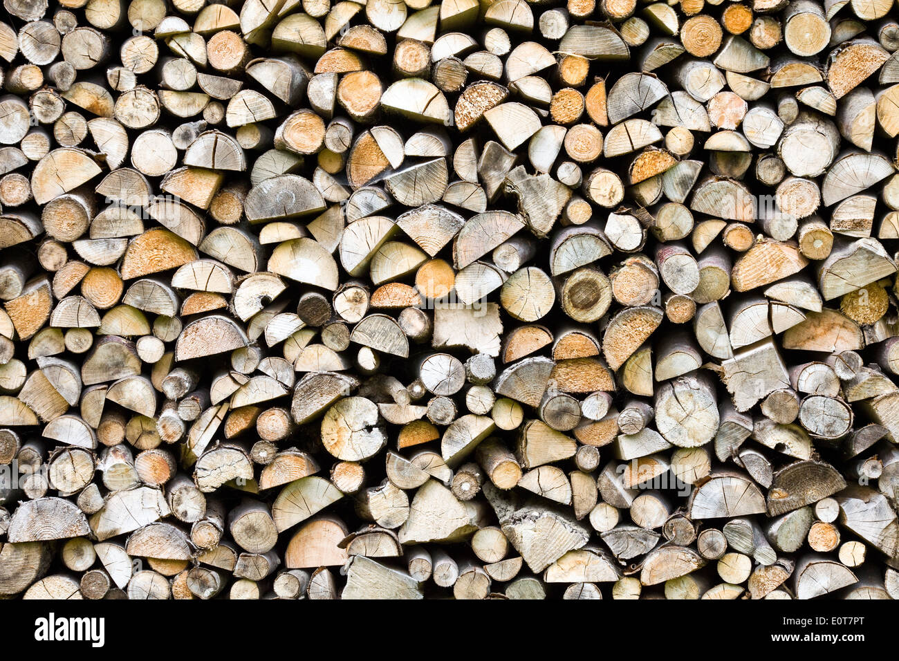 Brennholzstapel - firewood Stock Photo