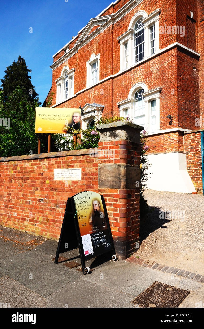 Erasmus Darwins House, Beacon Street, Lichfield, Staffordshire, England