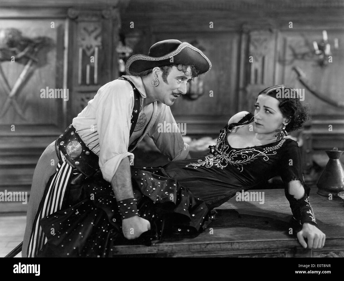 John Halliday & Kay Strozzi, on-set of the Film, 'Captain Applejack', 1931 Stock Photo