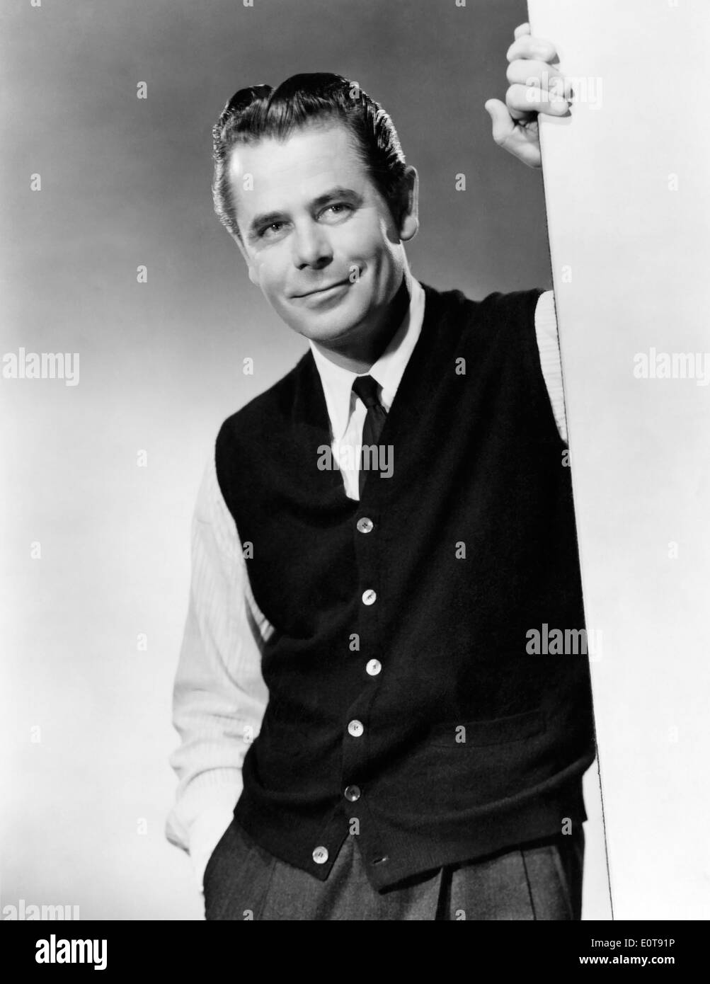 Glenn Ford, Publicity Portrait, on-set of the Film, 'Interrupted Melody', 1955 Stock Photo