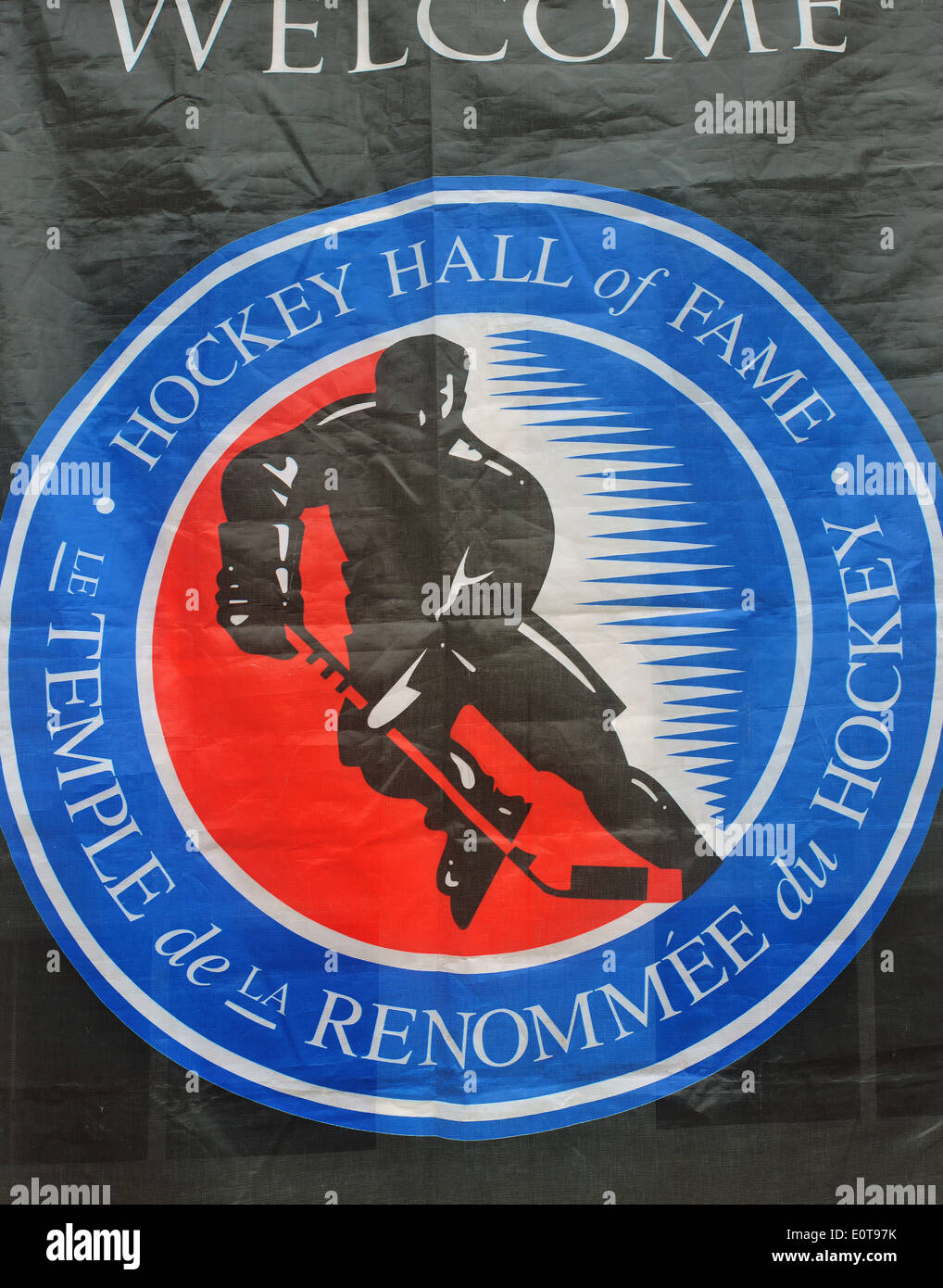 The Hockey Hall of Fame logo in English and French Stock Photo Alamy