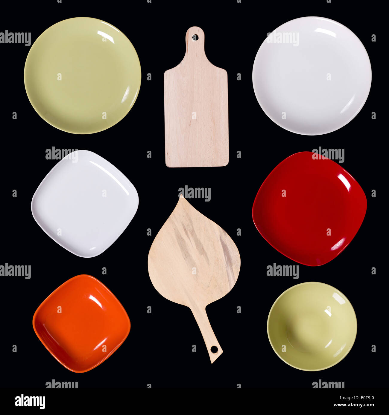Kitchenware isolated on black Stock Photo