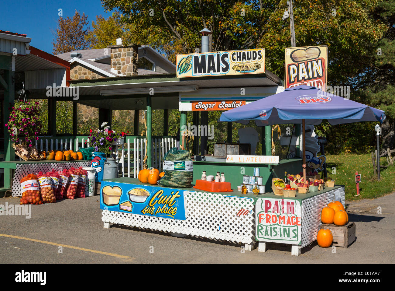 A farm market on the island of Ile d 'Orleans, Quebec, Canada Stock