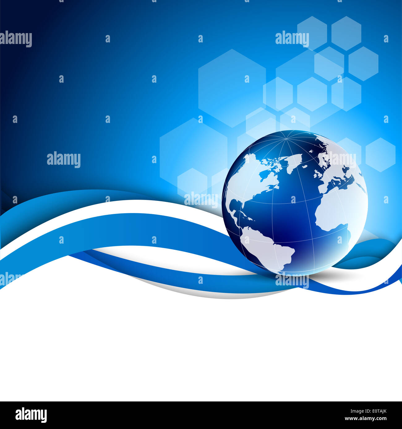 Abstract blue background with globe Stock Photo - Alamy