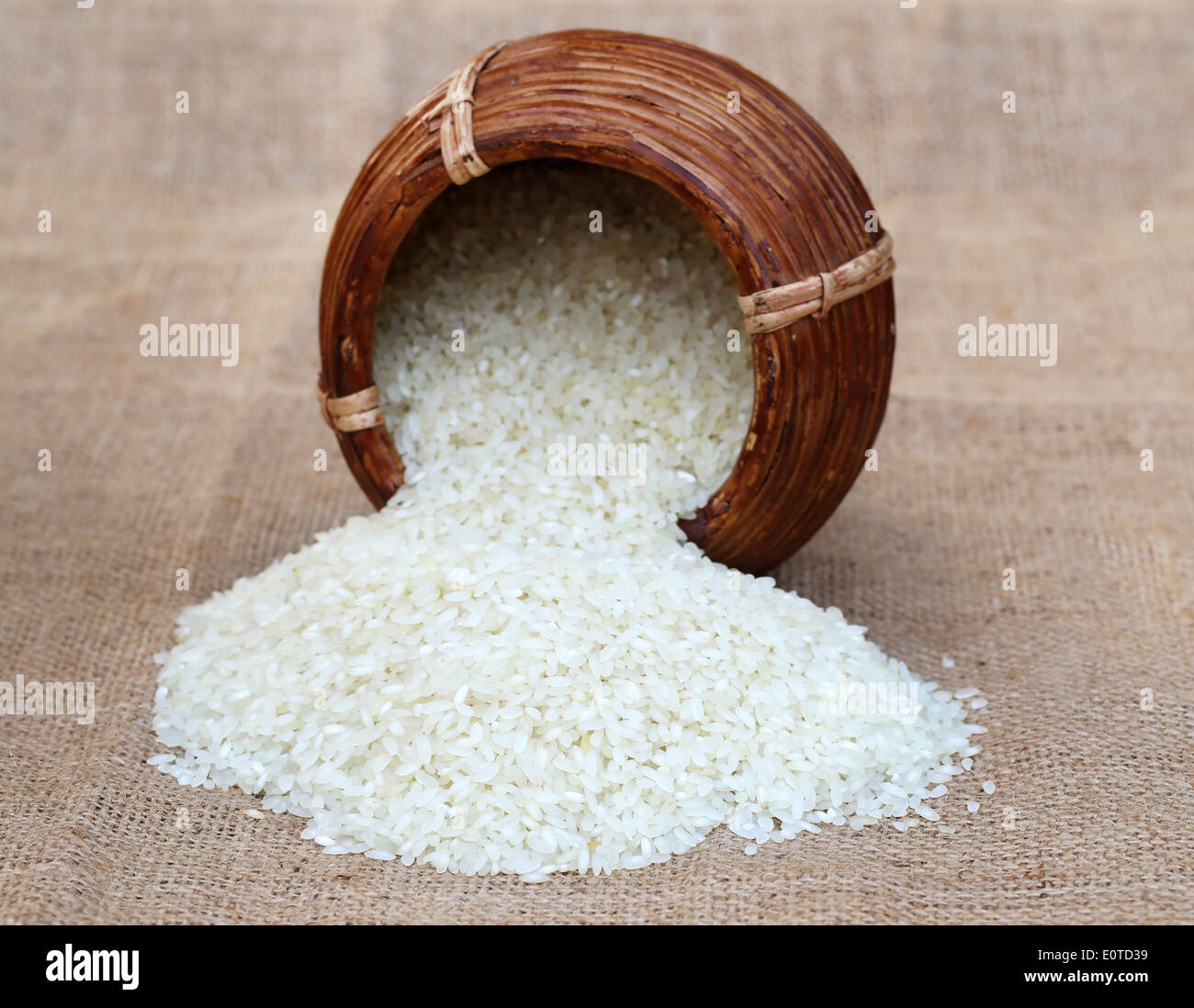 Basket Rice Tere Uncooked rice from a basket Stock Photo - Alamy