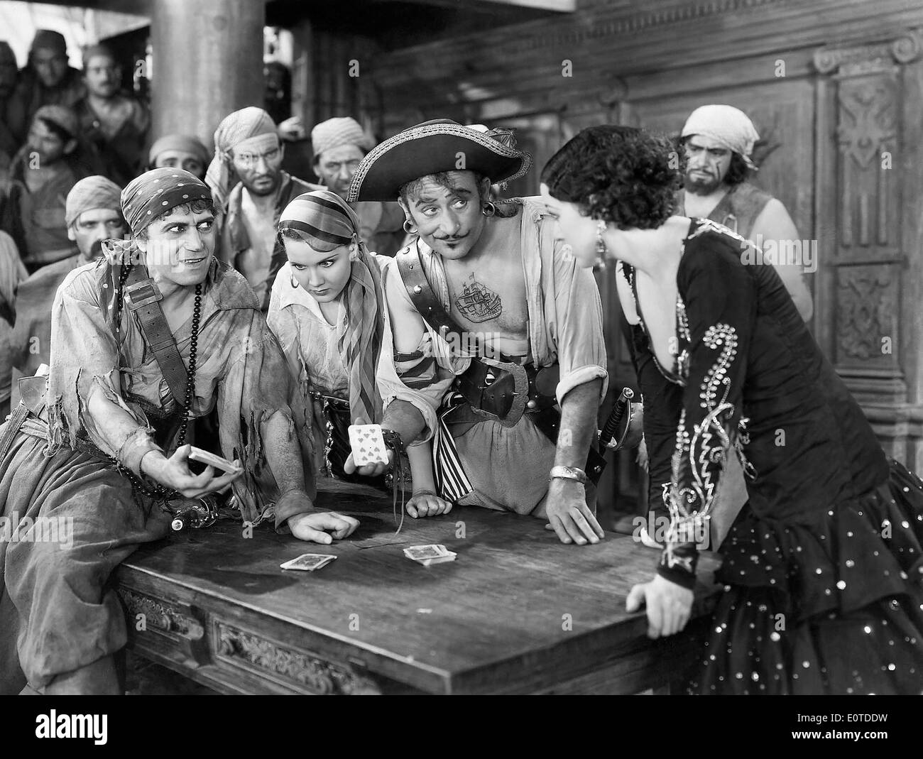 John Halliday, (center), Kay Strozzi, (right), on-set of the Film, 'Captain Applejack', 1931 Stock Photo