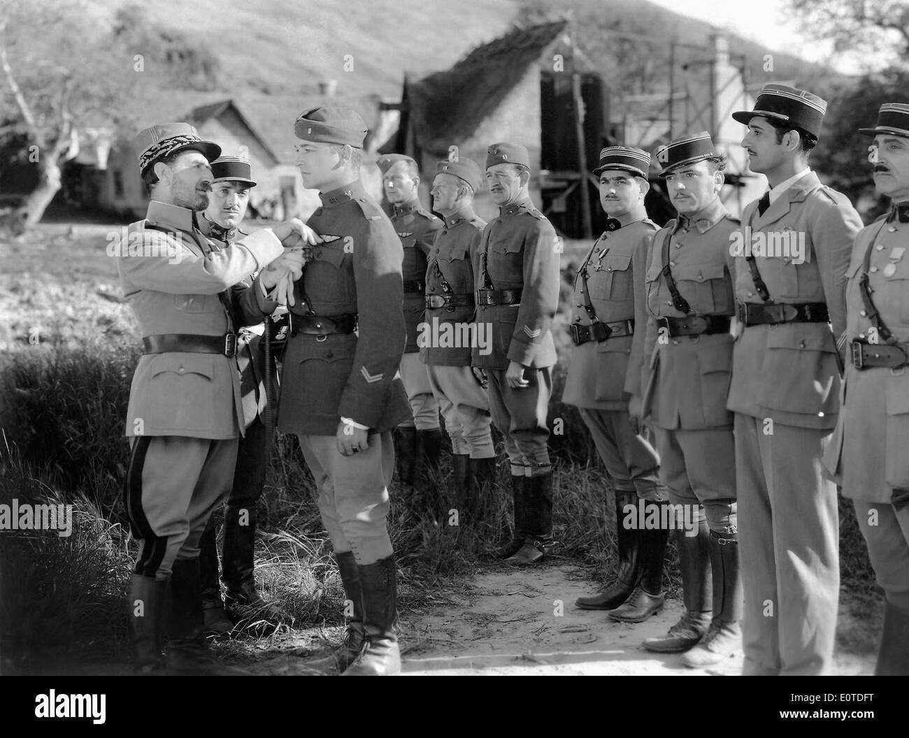 William Boyd (receiving medal), on-set of the Film, 'The Flying Fool', 1929 Stock Photo