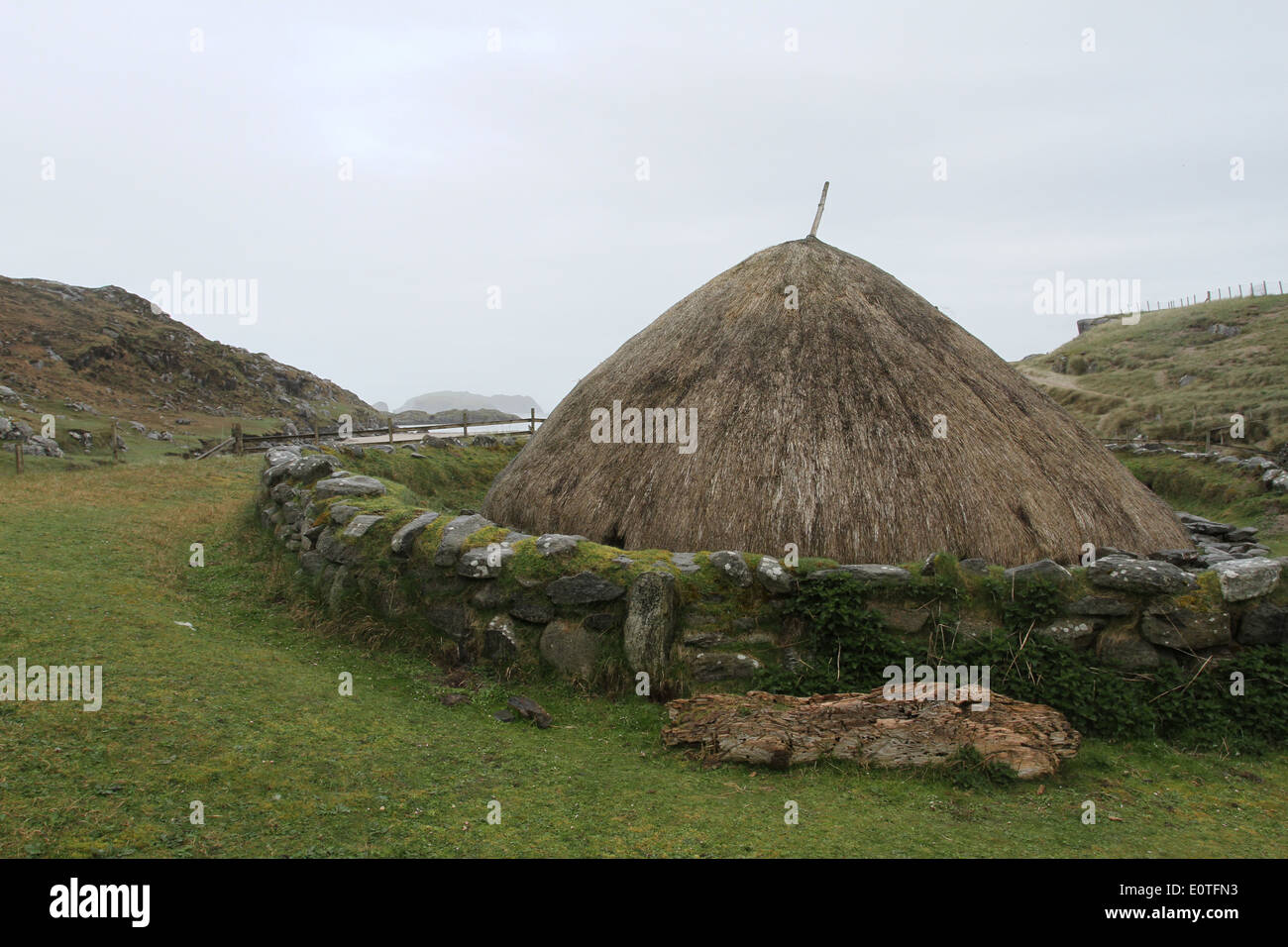 Bosta Iron age house Great Bernera Scotland  May 2014 Stock Photo